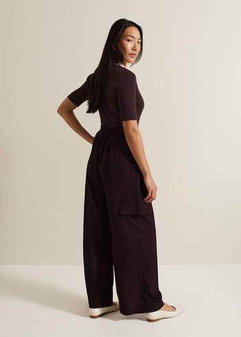 Phase Eight Marissa Cargo Trousers Burgundy Australia | HR6198502